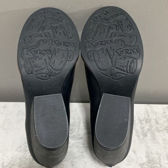 Kork-Ease Black Leather Ankle Booties Unique Charcoal Heels Size 8 - Picture 12 of 15